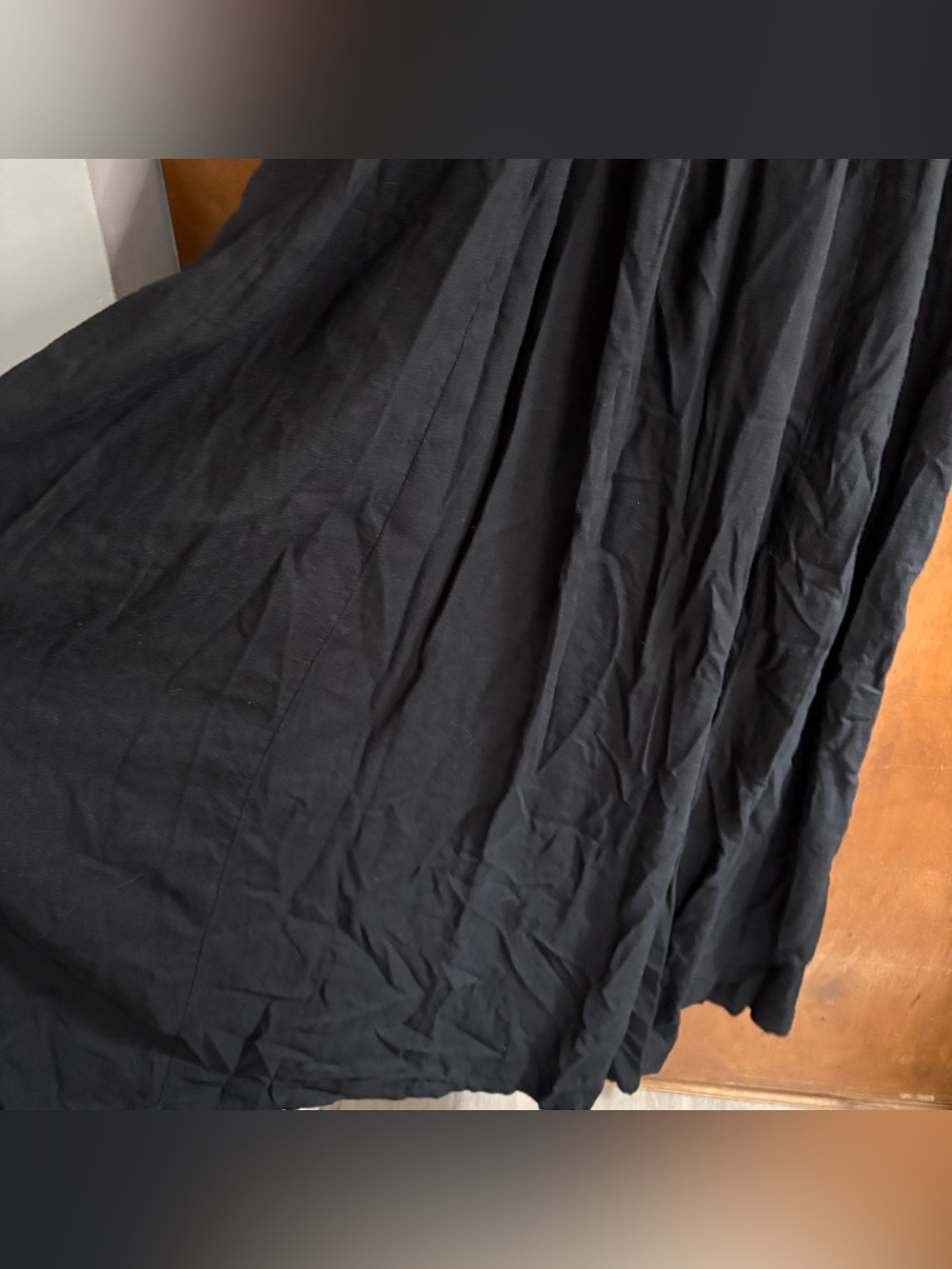 The Drop Carlota Black Linen Strapless Maxi Dress Wedding Resort Lagenlook Boho - Picture 9 of 12